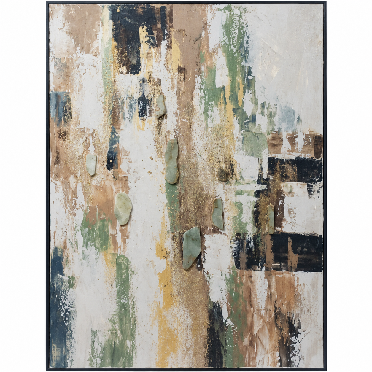 Doğal Taşlı Renkli Rölyef Tablo 90x120cm