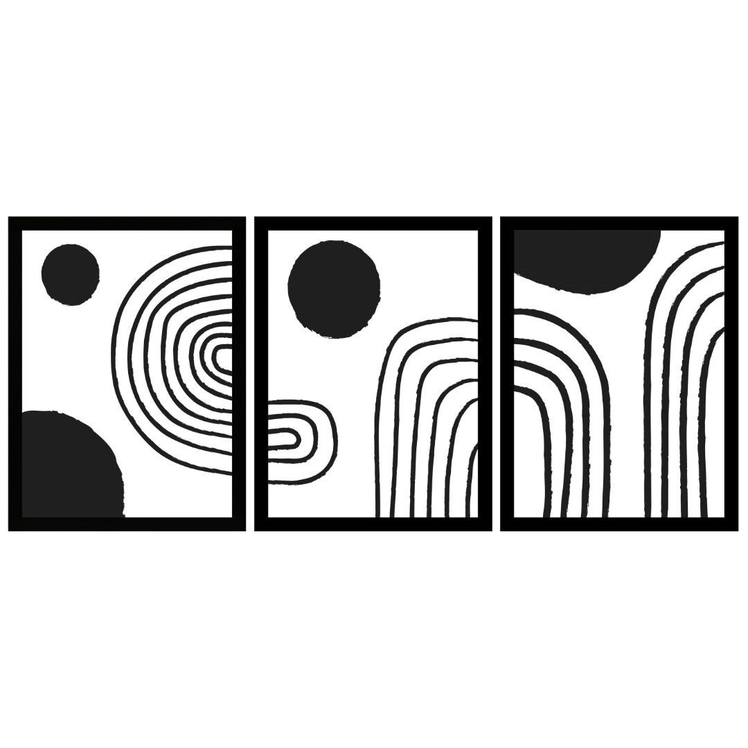 UV 3lü Set Modern Tablo 70x165cm