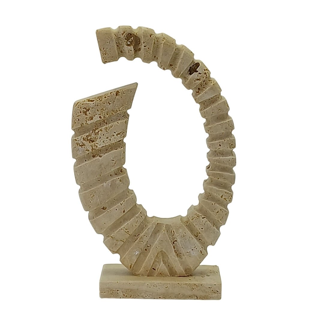 Traverten Soyut Obje 25x42cm (Sarmal)