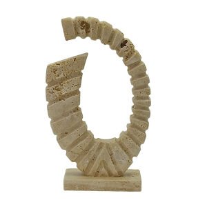 Traverten Soyut Obje 25x42cm (Sarmal)