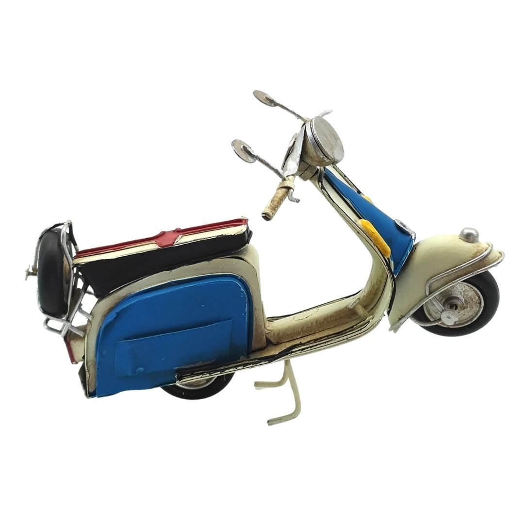 Retro Metal Scooter Krem 13x16cm