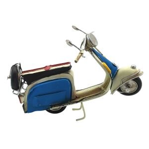Retro Metal Scooter Krem 13x16cm