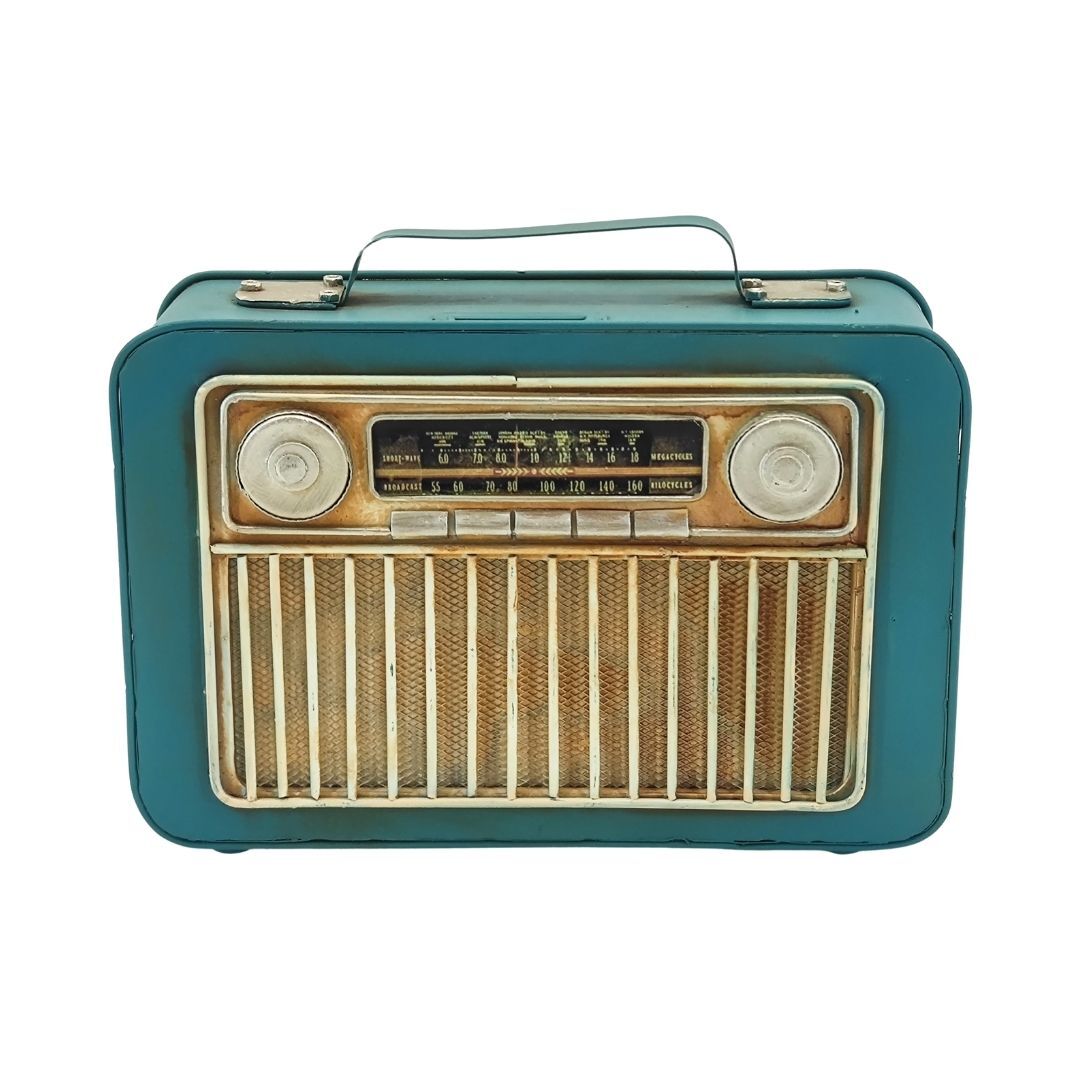 Retro Metal Radyo Kumbara 19x24cm