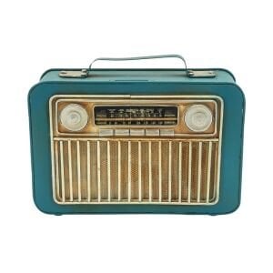 Retro Metal Radyo Kumbara 19x24cm