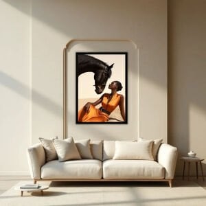 UV At ve Kadın Tablo 75x105cm