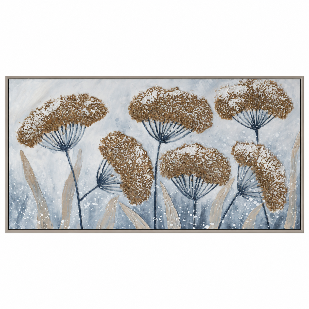 Çiçekli Rölyef Tablo 70x140cm