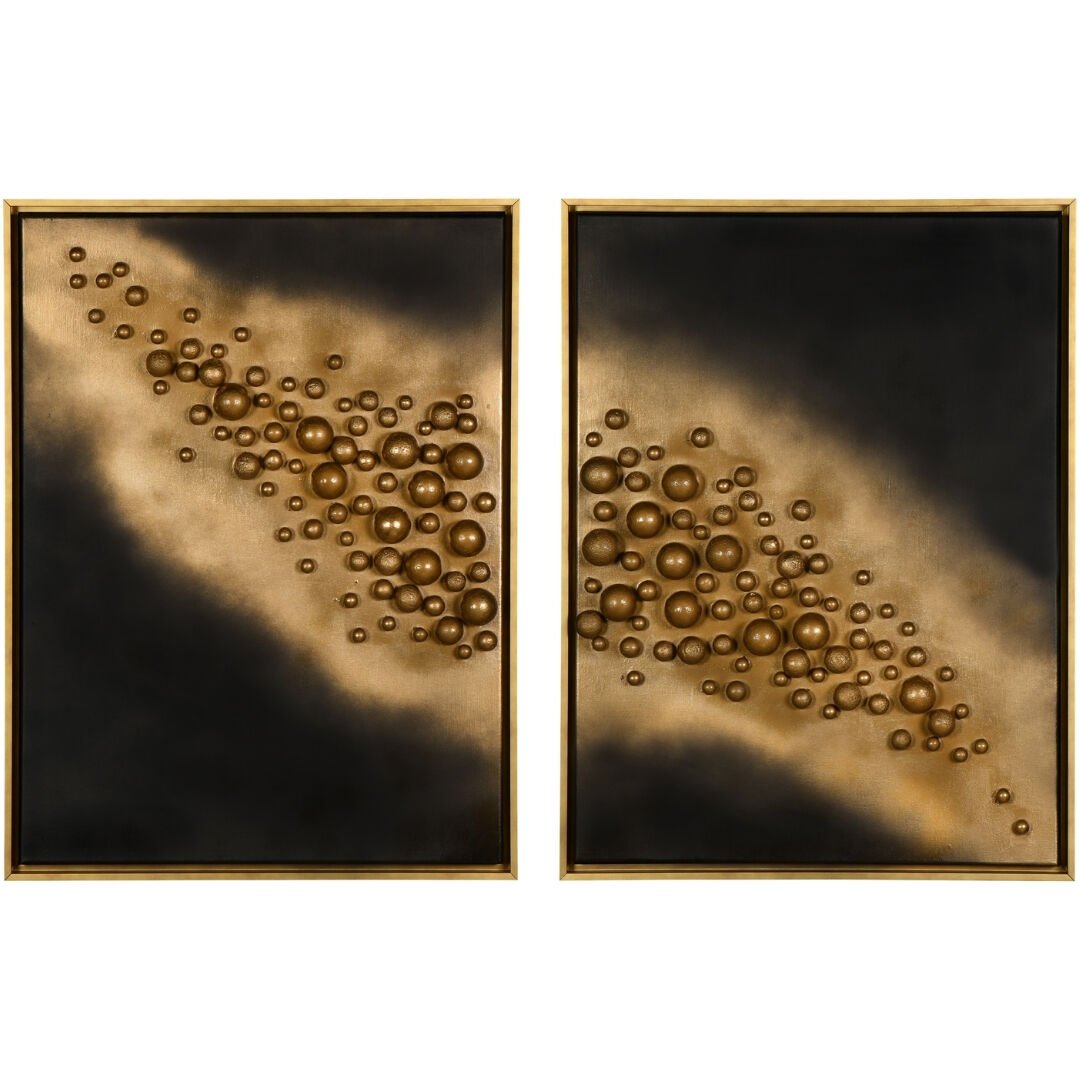 2li Set Altın Toplar Y.boya Tablo 90x136cm