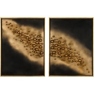 2li Set Altın Toplar Y.boya Tablo 90x136cm