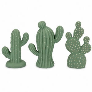 3lü Set Kaktüs Yeşil 16x22cm