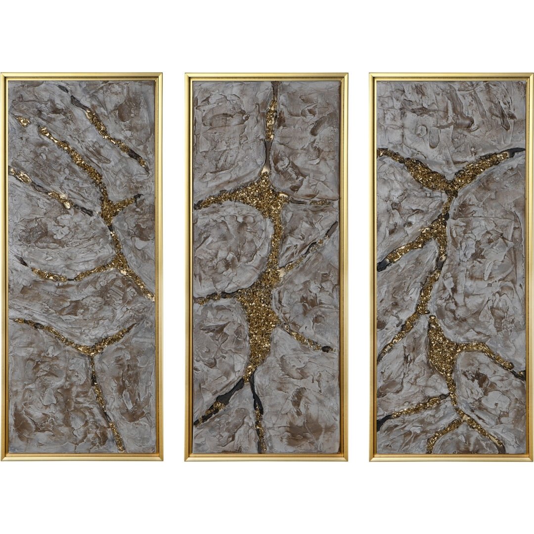 3lü Set Soyut Yağlıboya Tablo 105x132cm