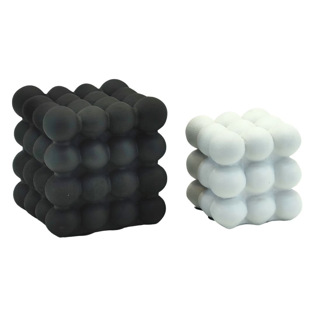 2li Set Toplu Küp 17x17cm Siyah