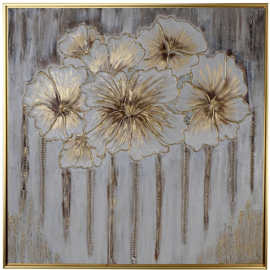 Çiçekler Yağlıboya Tablo 115x115cm