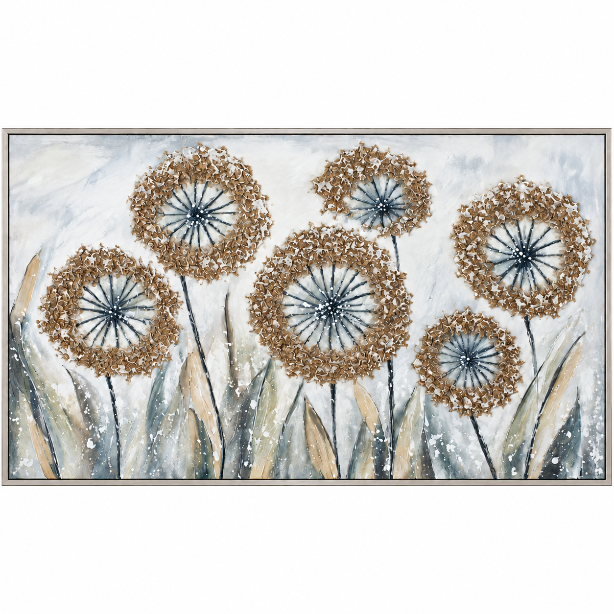 Çiçekli Rölyef Tablo 70x140cm
