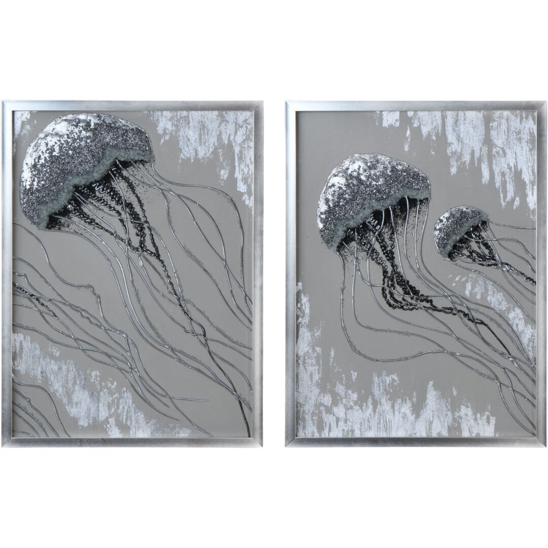 2li Set Denizanası Yağlıboya Tablo 88x132cm