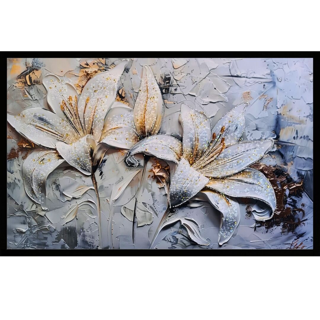 Epoksi Çiçek Tablo 75x115cm