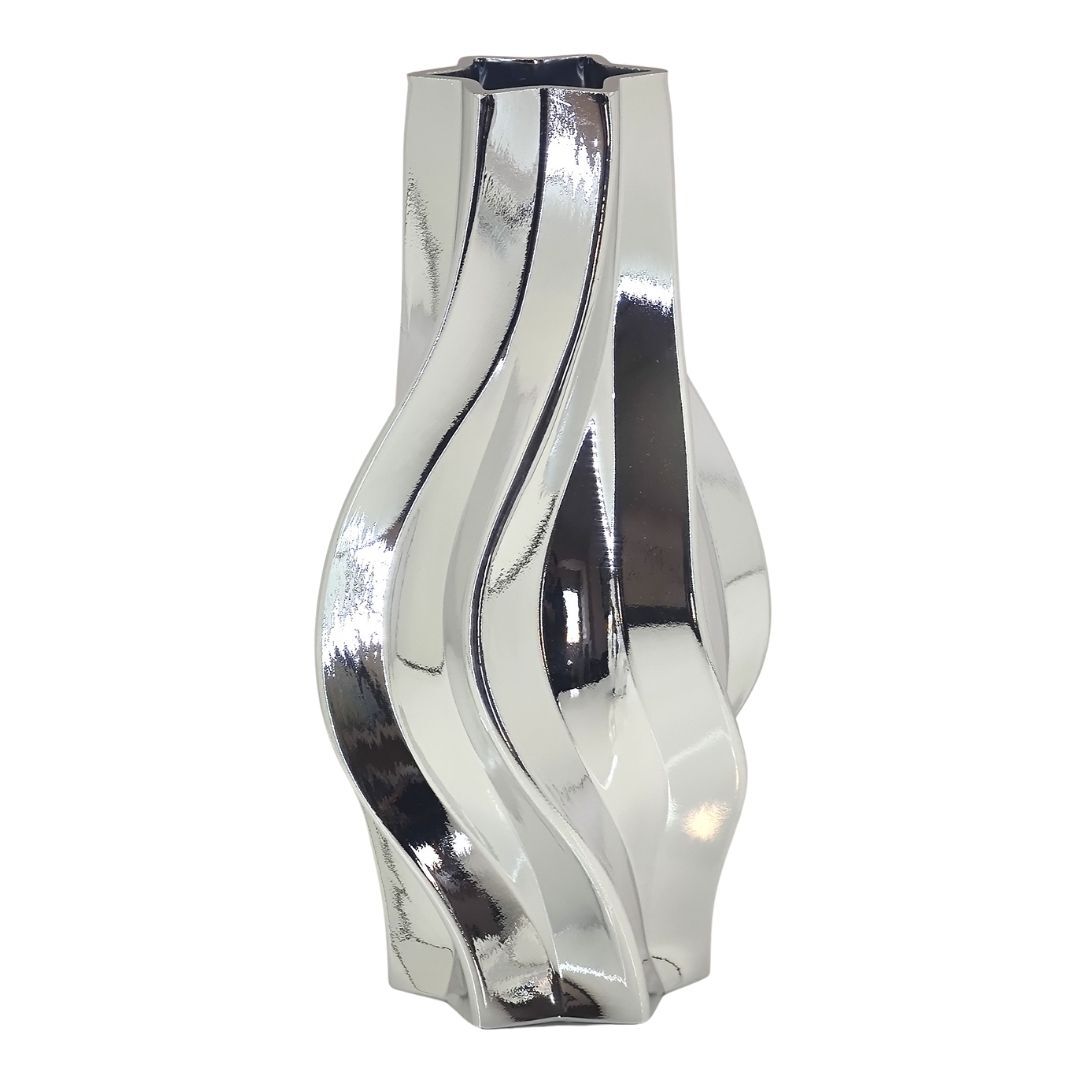 Gümüş Cam Vazo 16x33cm