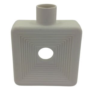 Seramik Kare Vazo Beyaz 20x25cm