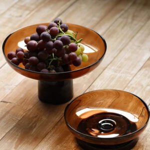 Renkli Cam Dekor Tabak 17x30cm