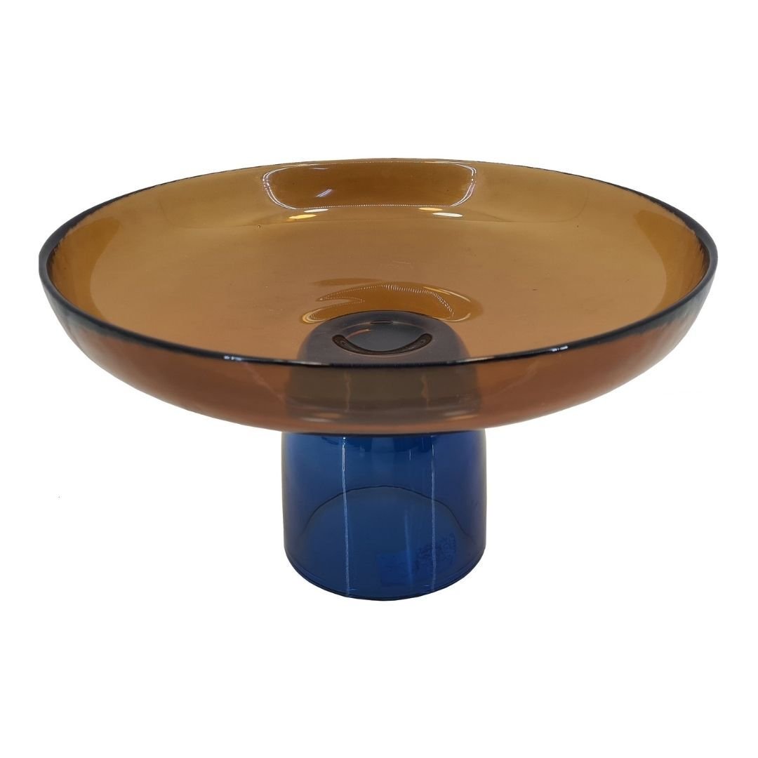 Renkli Cam Dekor Tabak 17x30cm