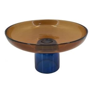 Renkli Cam Dekor Tabak 17x30cm