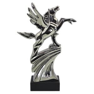 Tiran Kanatlı At Gümüş 23x35cm