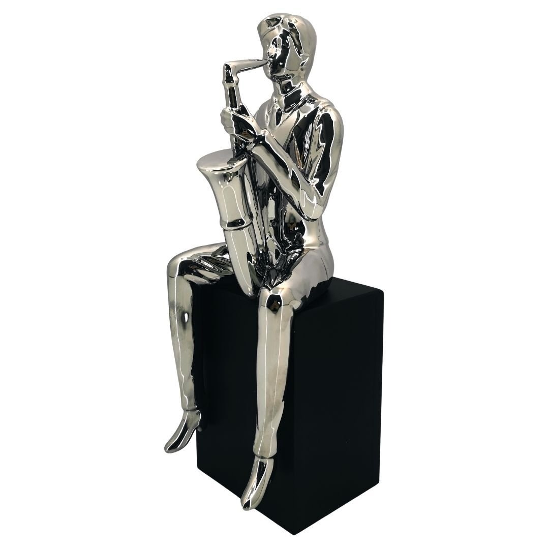 Tiran Trompetçi Biblo Gümüş 11x33cm