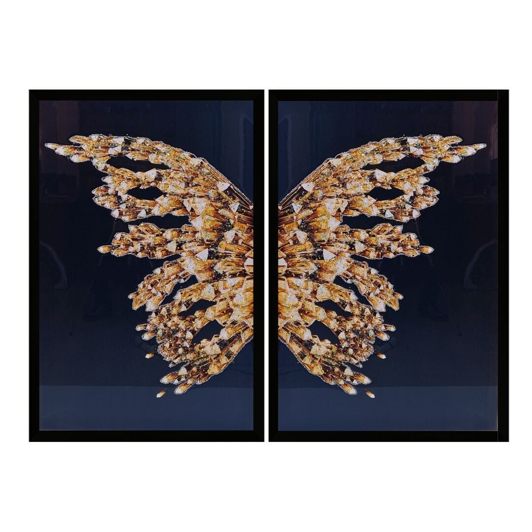 2 li set Epoksi kelebek Tablo 95x130cm