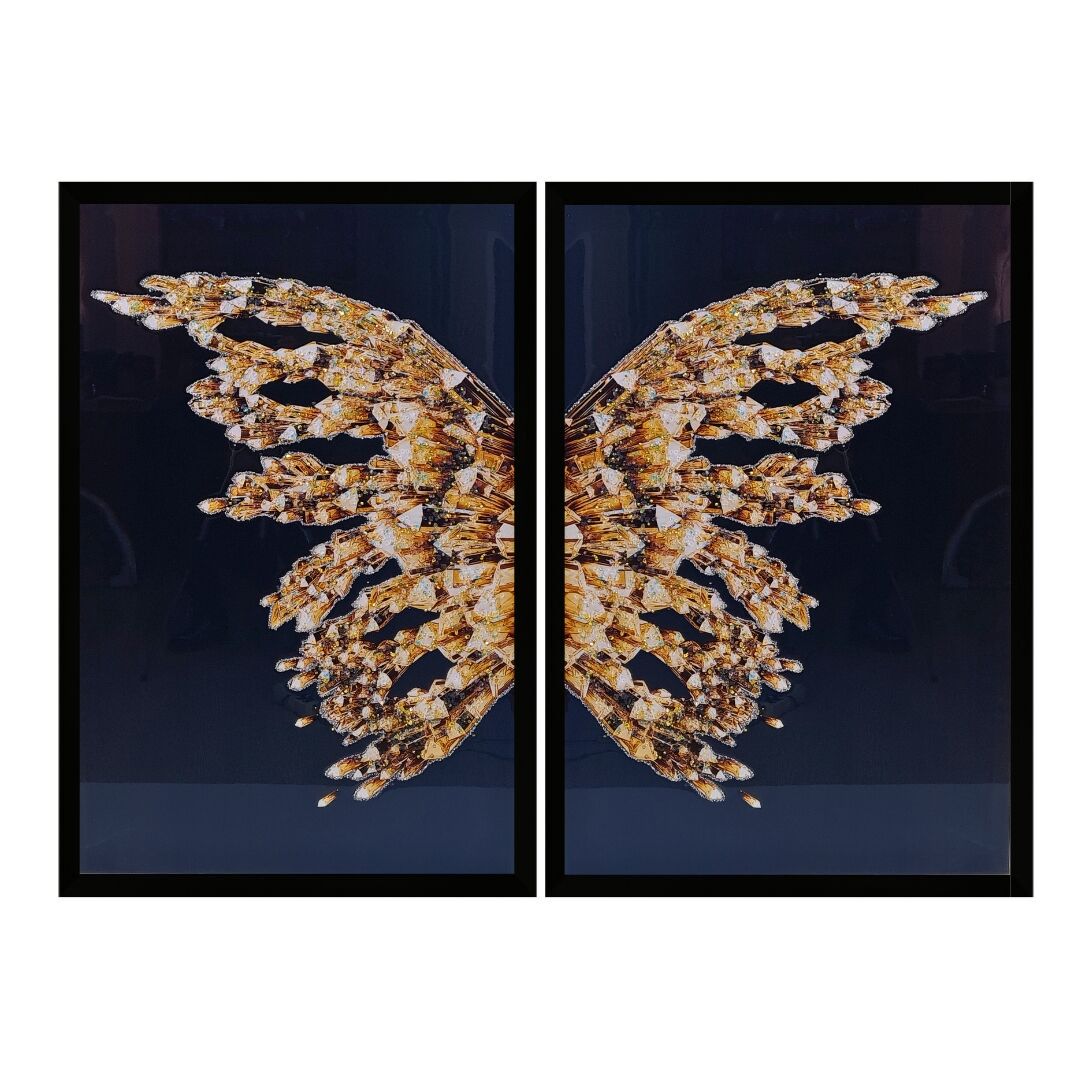 2 li set Epoksi kelebek Tablo 95x130cm