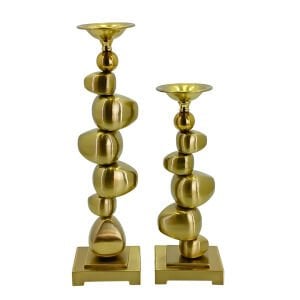 2li Set Metal Şamdan 13x48cm