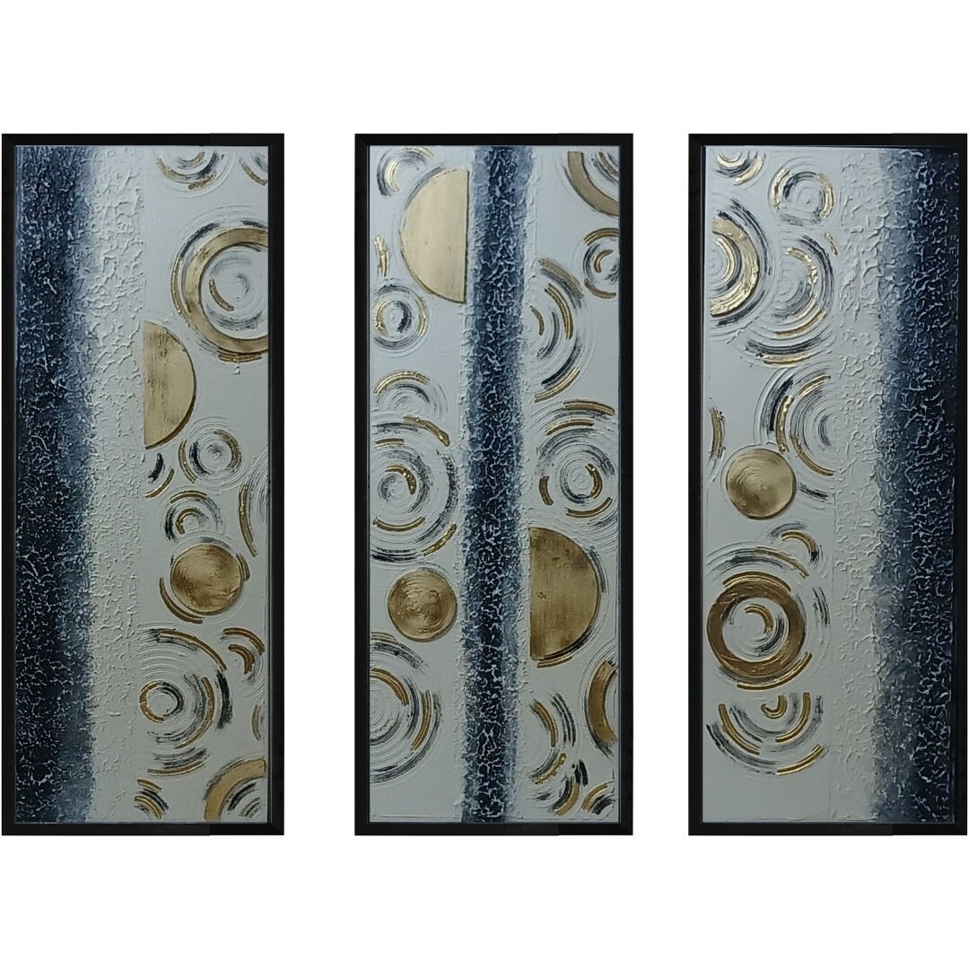 3lü Set Soyut Yağlıboya Tablo 105x132cm