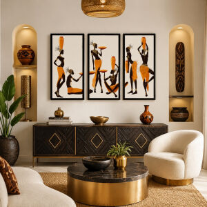 UV 3lü Set Afrika Tablo 115x190cm
