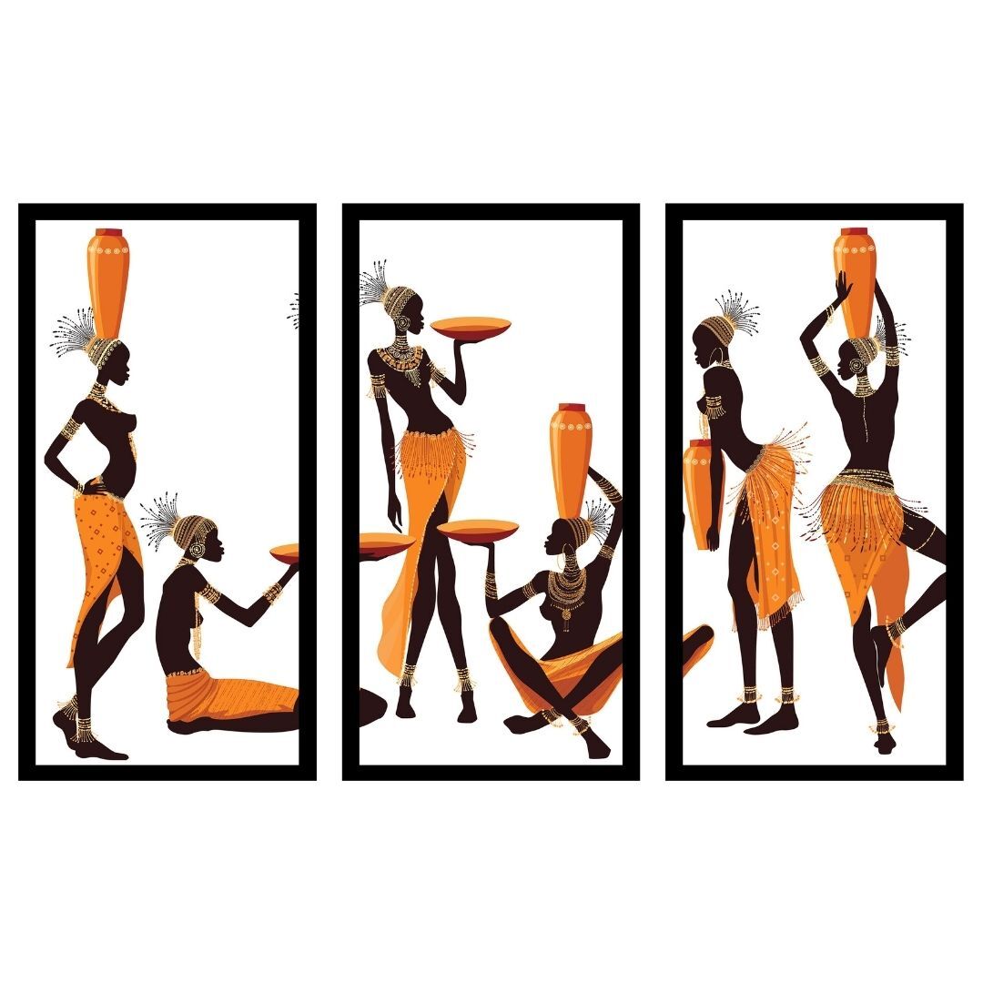 UV 3lü Set Afrika Tablo 115x190cm