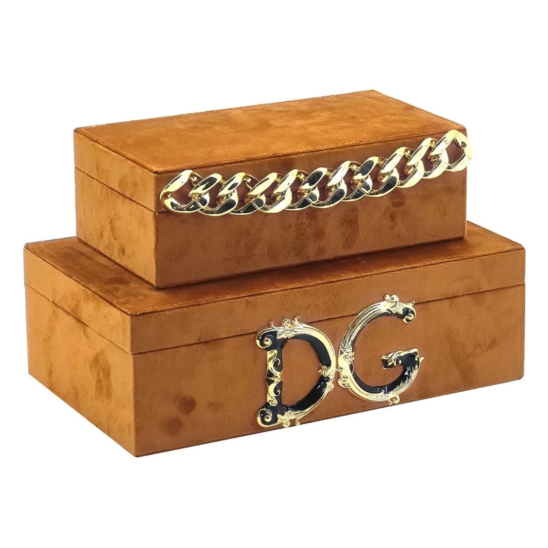 2li Set Kadife Kutu Kahve 11x33cm