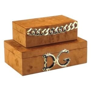 2li Set Kadife Kutu Kahve 11x33cm