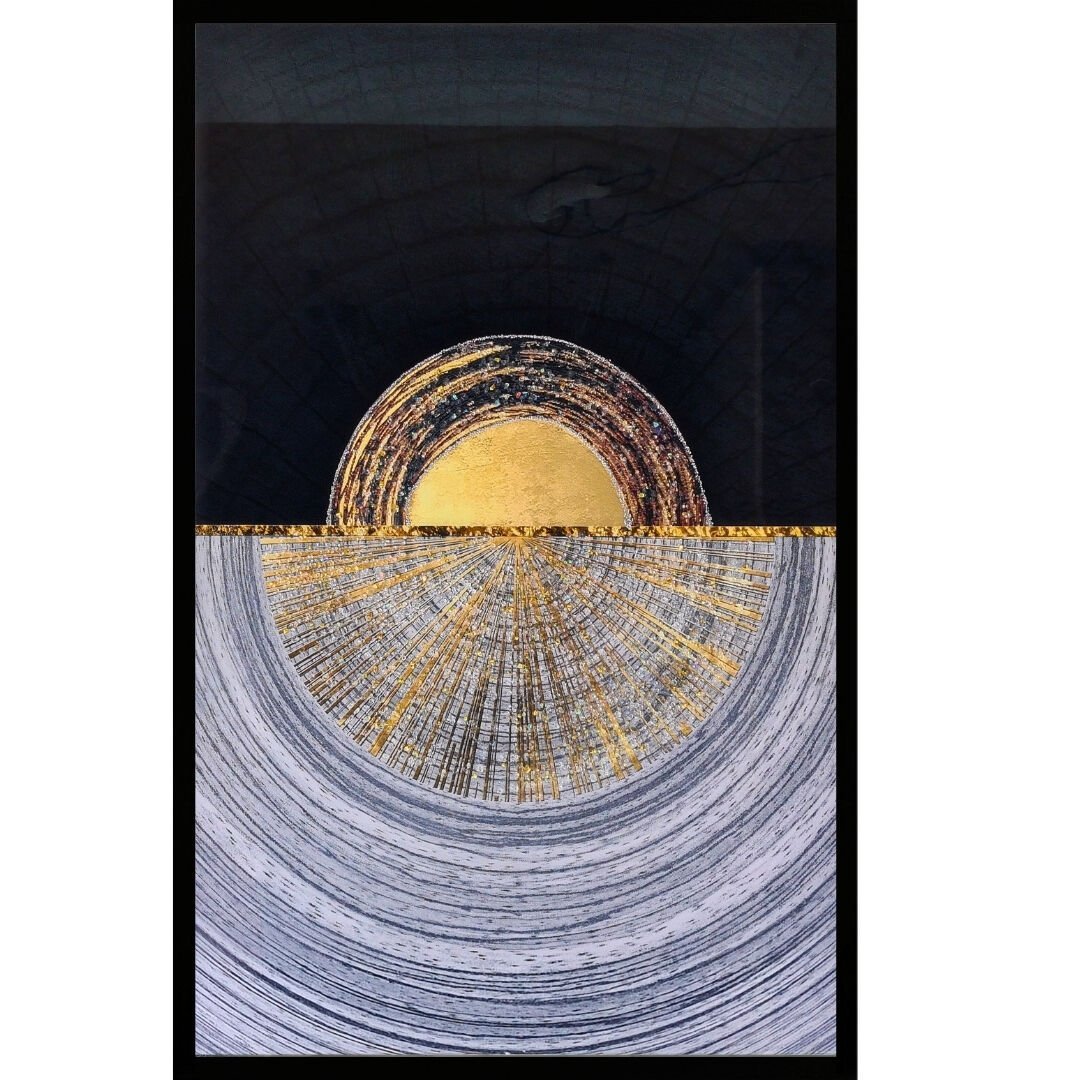 Epoksi Soyut Güneş Tablo 75x115cm