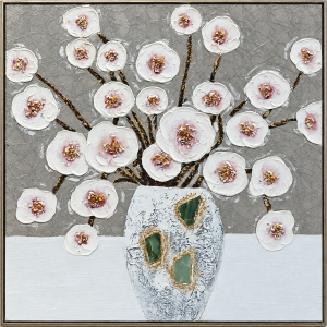 Çiçekler Rölyef Tuval Tablo 80x80cm