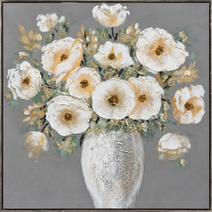 Çiçekler Rölyef Tuval Tablo 80x80cm