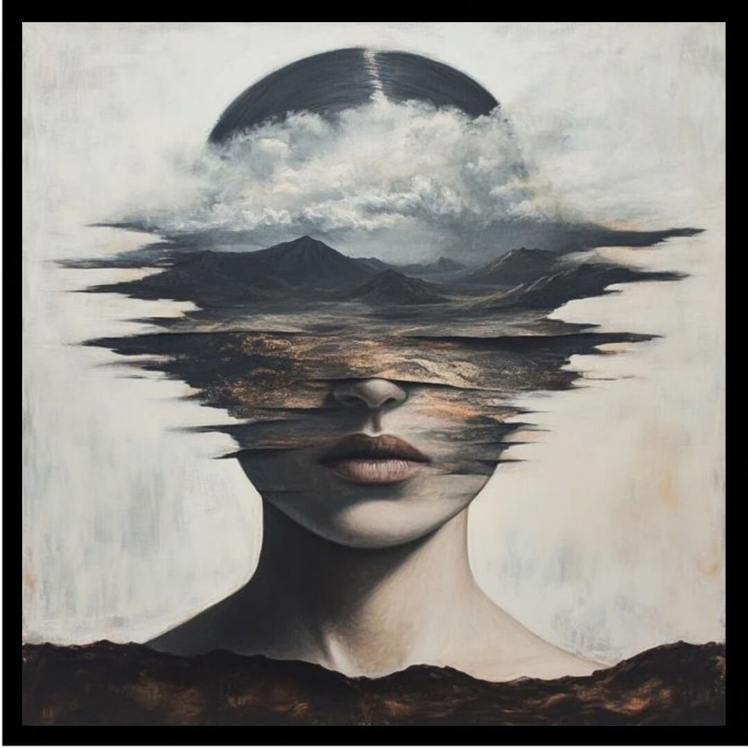 UV Soyut Kadın Tablo 85x85cm