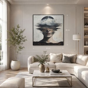 UV Soyut Kadın Tablo 85x85cm
