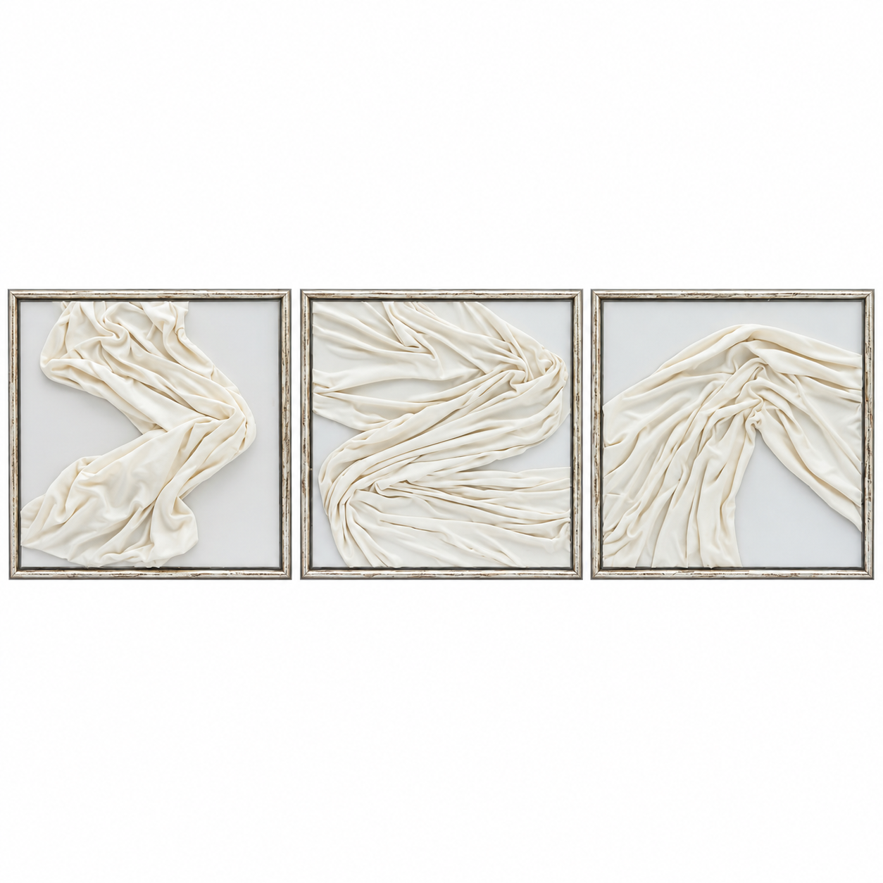 3lü Set Tül Rölyefli Tablo 45x135cm
