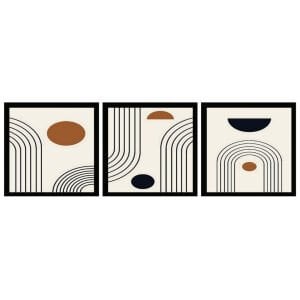 UV 3lü Set Soyut Tablo 48x144cm