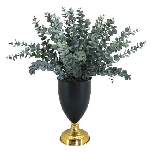 Metal Saksılı Çiçek Altın 57x55cm