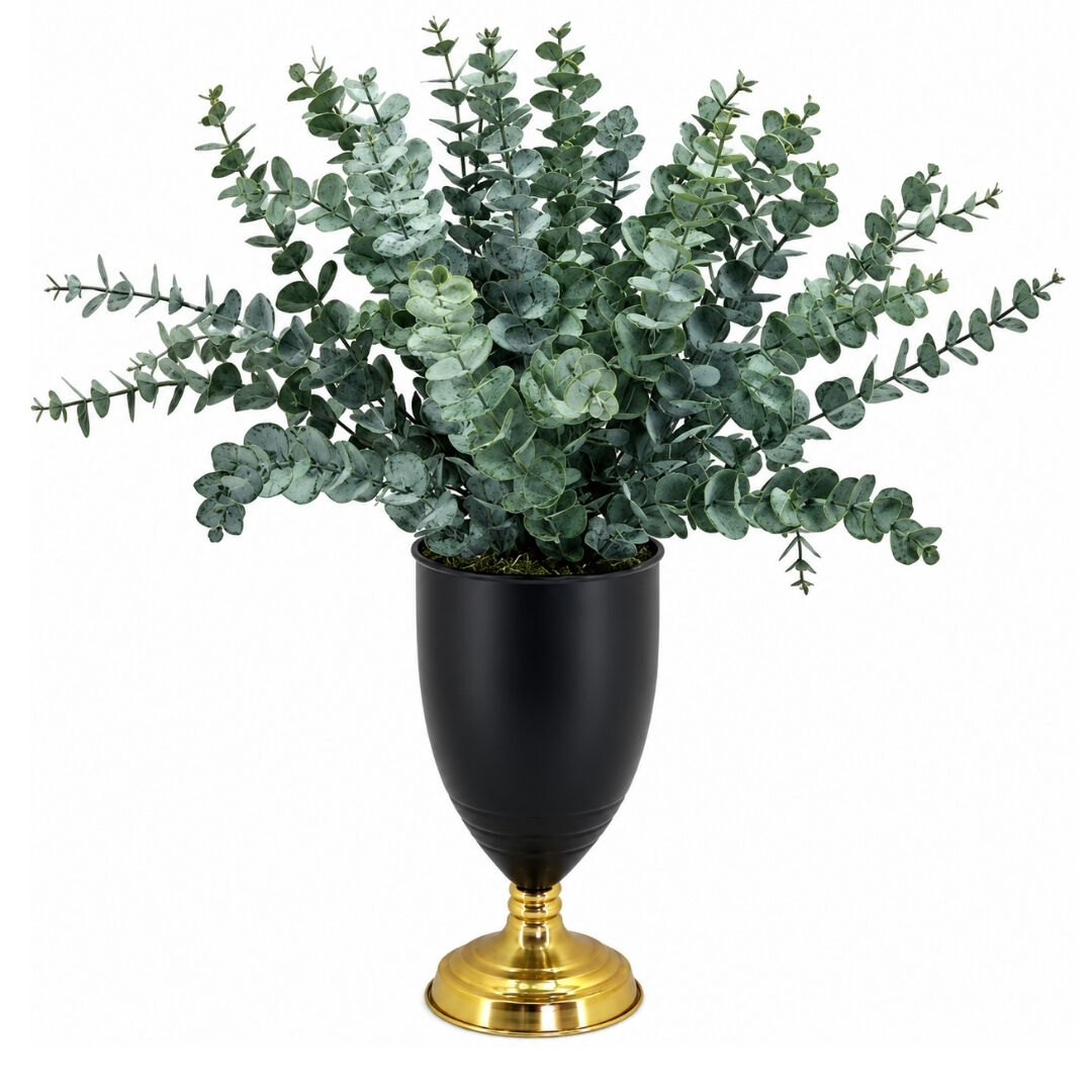 Metal Saksılı Çiçek Altın 57x55cm