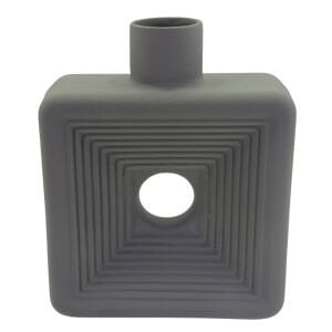 Seramik Kare Vazo Gri 20x25cm