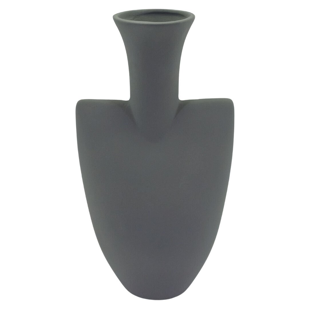 Seramik Vazo Gri 18x34cm