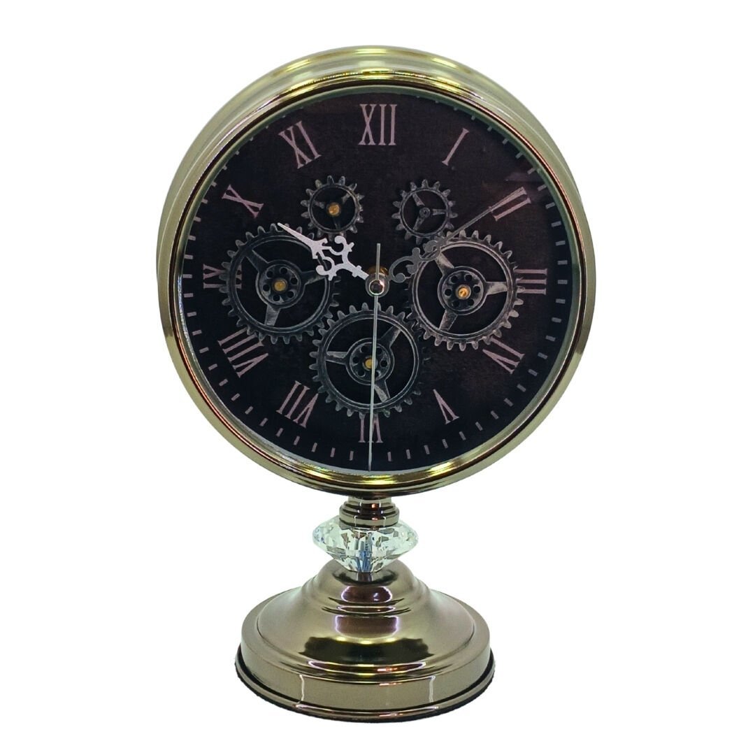Çarklı Masa Saati Füme 24x34cm