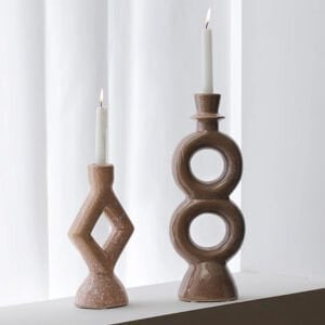 Geo Seramik Şamdan Kısa 13x21cm