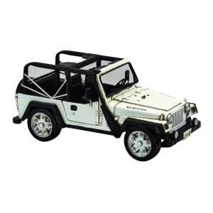 Retro Metal Jeep Beyaz 18x39cm