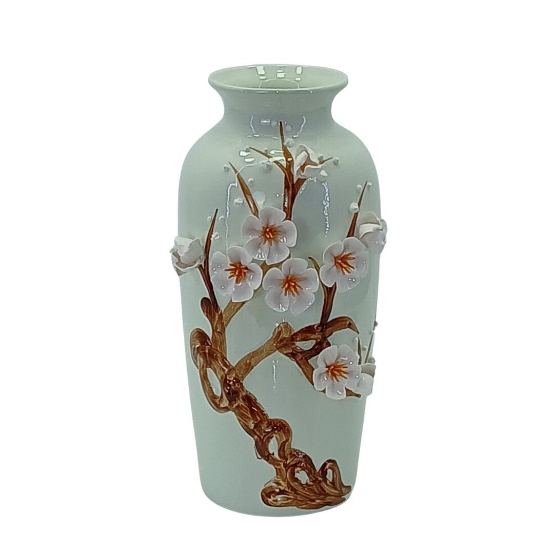 Çiçekli Seramik Vazo 16x32cm