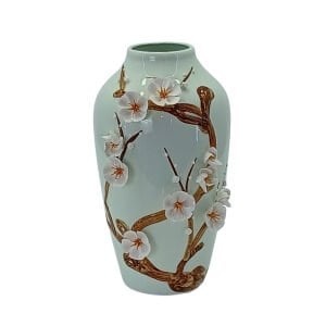 Çiçekli Seramik Vazo 18x31cm